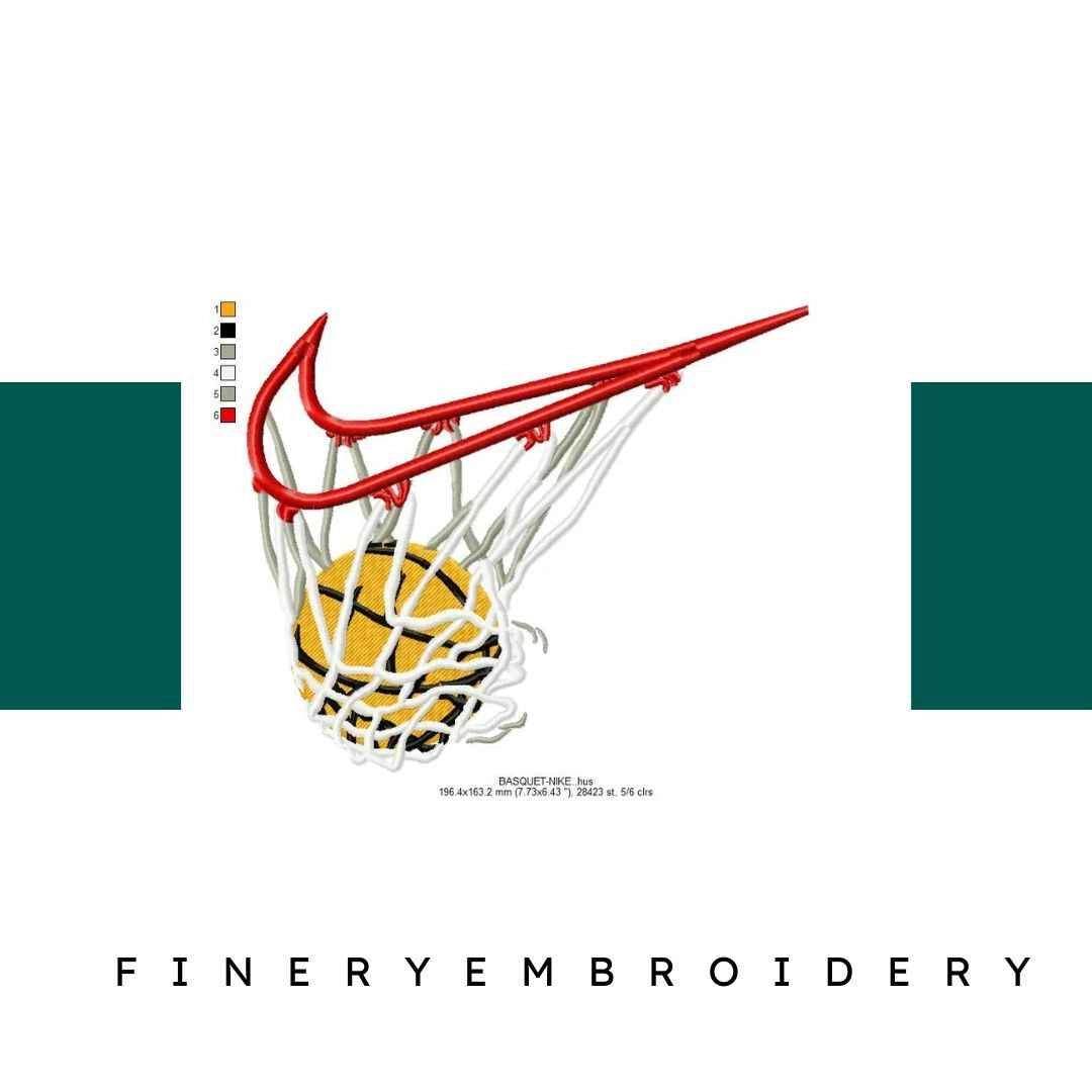 Nike Swoosh Basket Embroidery Design