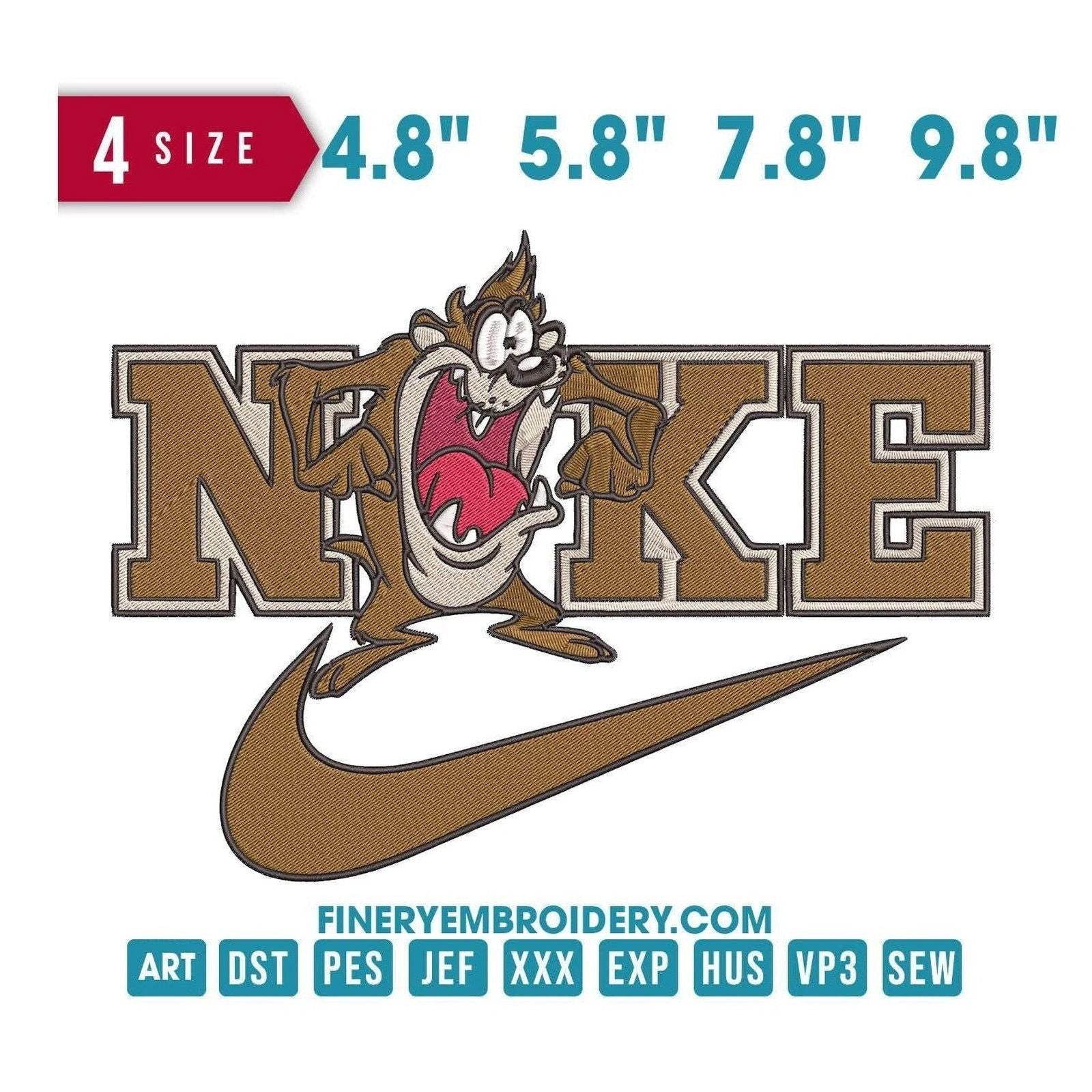 Nike Taz - Looney Tunes - Embroidery Design - FineryEmbroidery