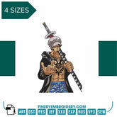 One Piece Trafalgar D. Water Law - Anime - Embroidery Design - FineryEmbroidery