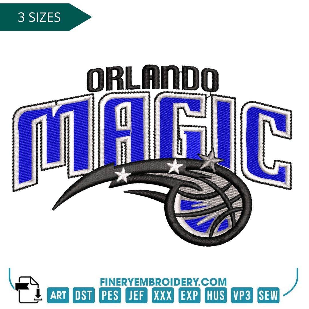 Orlando Magic Embroidery Design – Iconic Team Logo in 3 Sizes - FineryEmbroidery