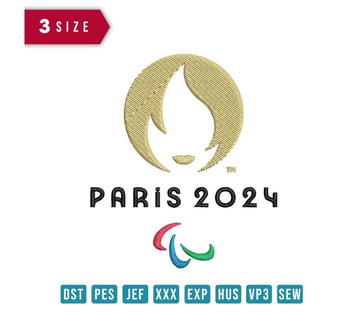 Paris 2024 Embroidery File - Emblematic motif of the upcoming Olympic Games - Embroidery Designs - FineryEmbroidery