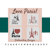 Paris French Touch - Pack of 4 Designs - Embroidery Designs - FineryEmbroidery