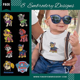 Paw Patrol Inspired Embroidery Designs: Exclusive Pack of 8 - FineryEmbroidery