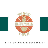 Peace-Love-Basketball - Basket Embroidery Design - FineryEmbroidery