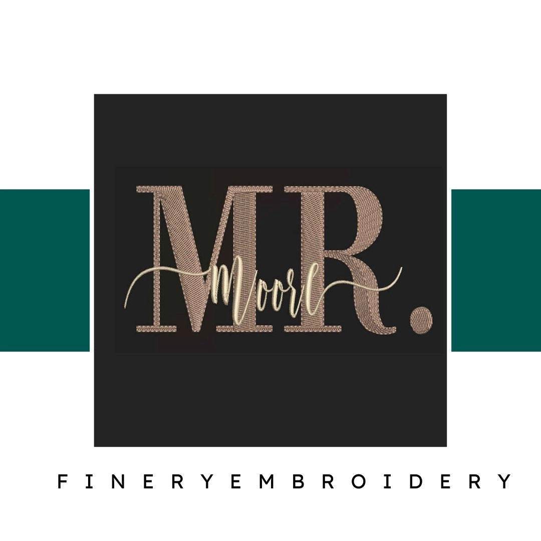 Personalized Mr. & Mrs. Embroidery Pack with Customizable Family Name - FineryEmbroidery