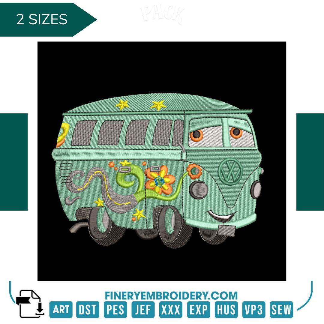 Pixar's "Cars" Fillmore Embroidery Design - FineryEmbroidery