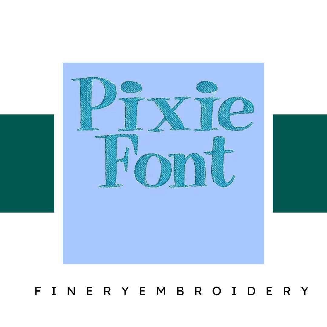 Pixie Embroidery alphabet Font Set