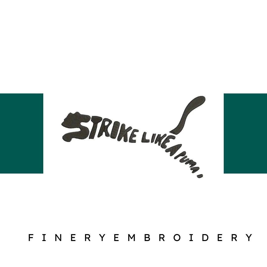 Puma logo - Strike like a Puma - Embroidery Design - FineryEmbroidery