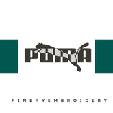 Puma logo - White and Black - Embroidery Design - FineryEmbroidery