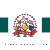 Red-Wine-Blue - Embroidery Design - FineryEmbroidery