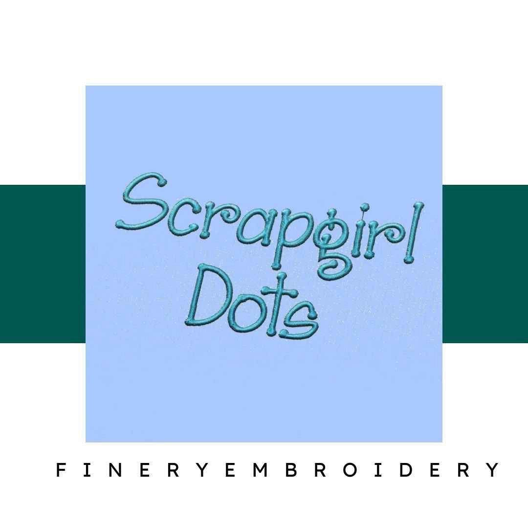 Scrapgirl Dots Embroidery alphabet Font Set
