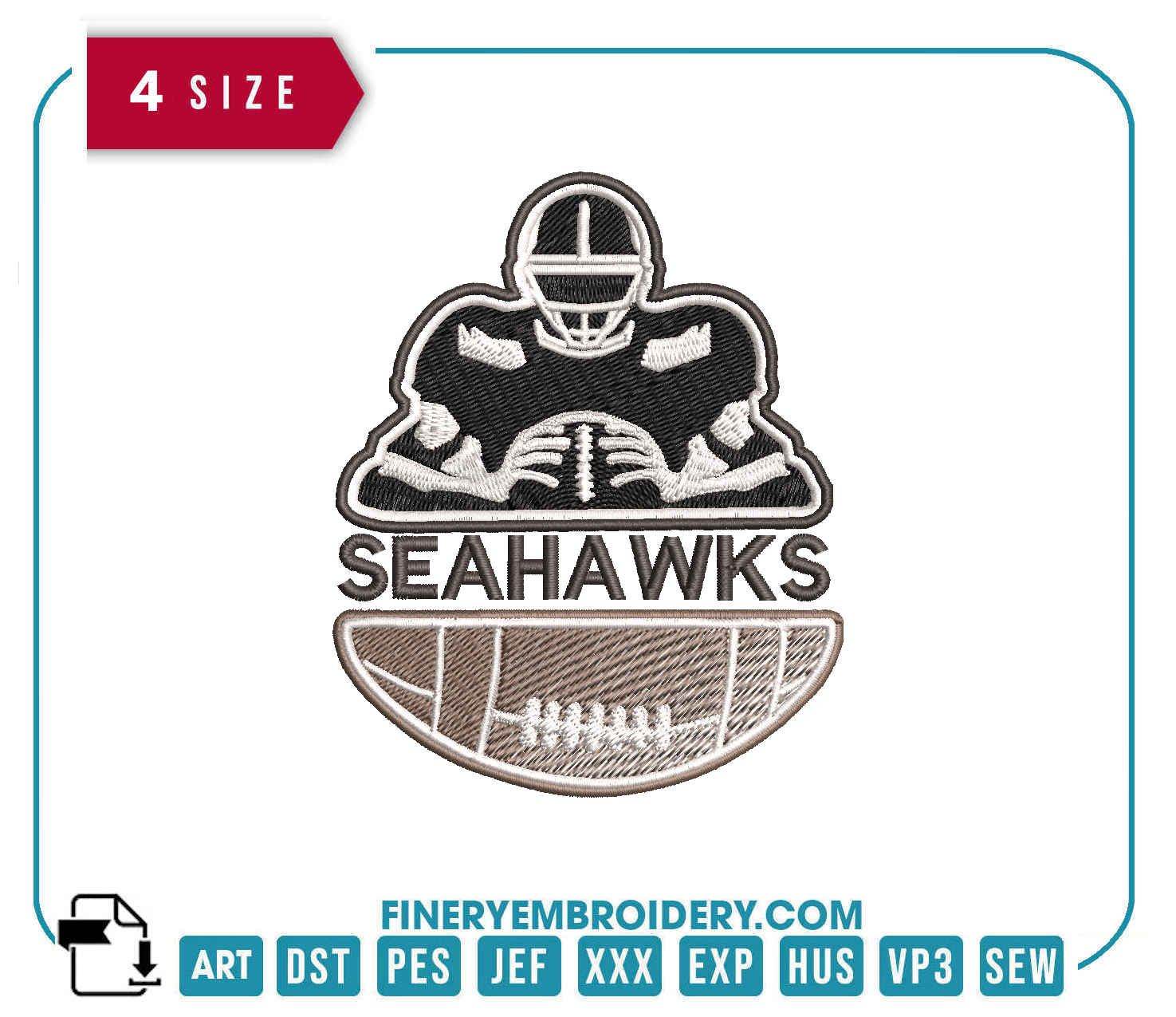 Seattle Seahawks Team Player : Embroidery Design - FineryEmbroidery