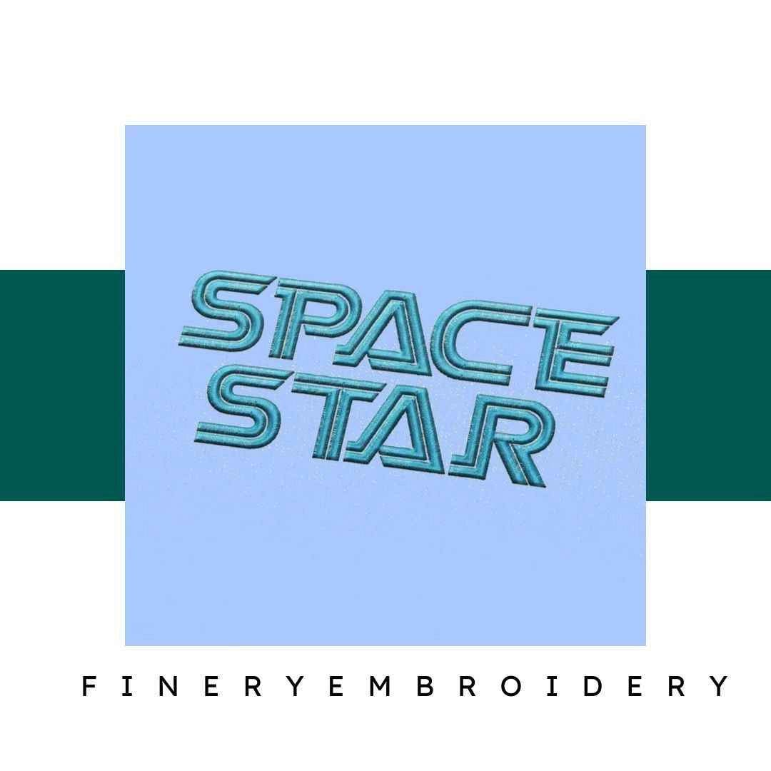 Space Star Embroidery alphabet Font Set