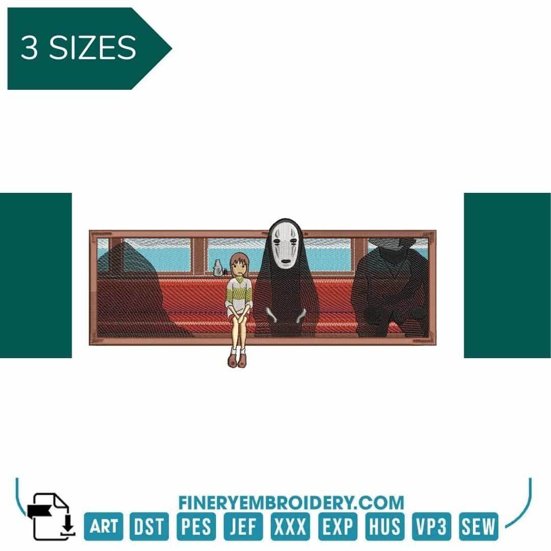 Spirited Away Train Scene - Anime - Embroidery Design - FineryEmbroidery