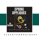 Spring Appliques: Embroidery Design Pack - FineryEmbroidery