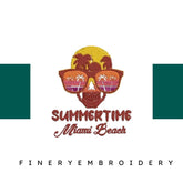 Summertime-Skull-Miami-Beach-Vacation - Embroidery Design - FineryEmbroidery