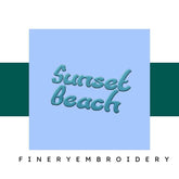 Sunset Beach Embroidery alphabet Font Set