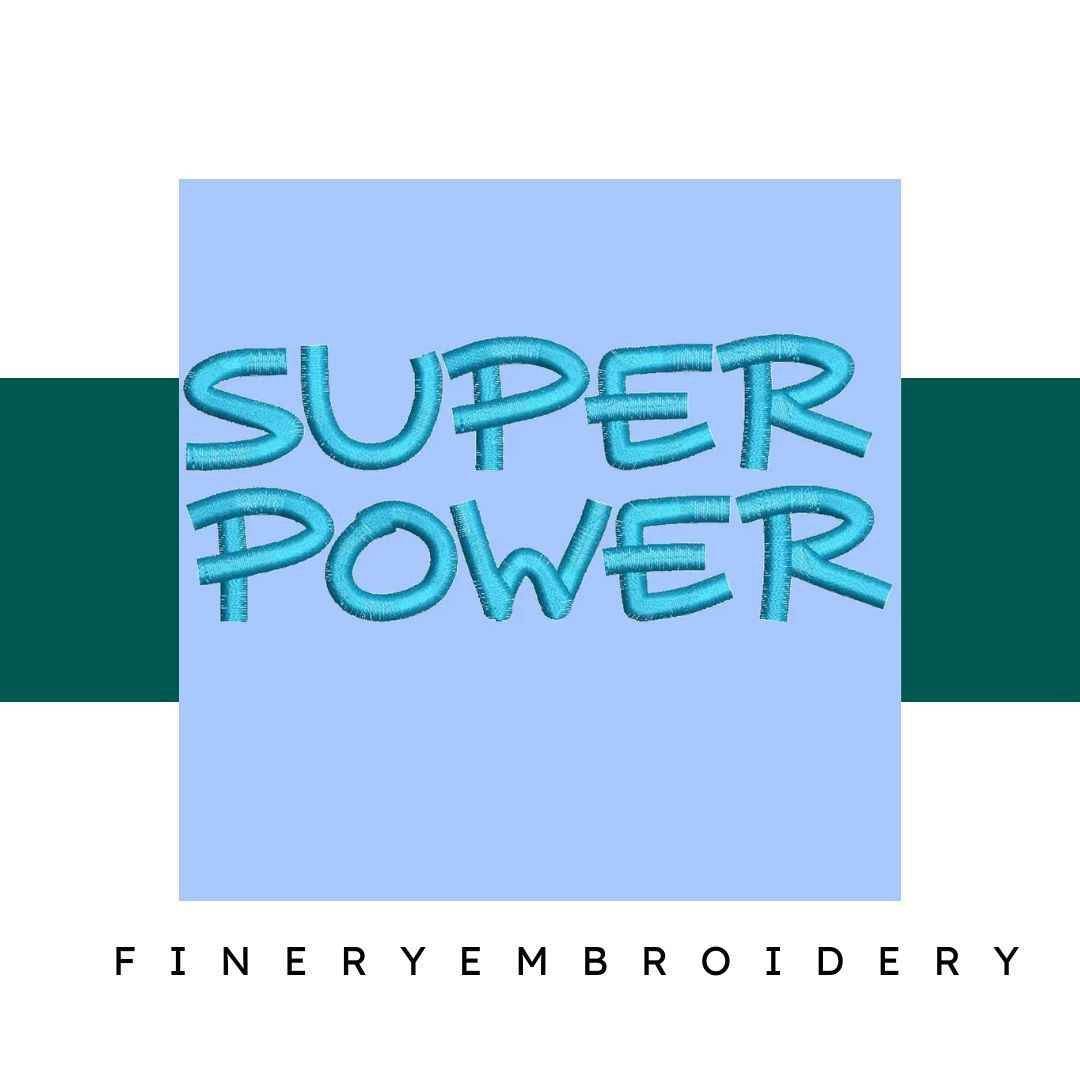 Super Power Embroidery alphabet Font Set
