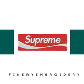 Supreme Logo red and white box - Embroidery Design - FineryEmbroidery