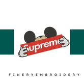 Supreme logo and Mouse inspired - Embroidery Design - FineryEmbroidery