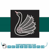 Swan Serenity 10: Exquisite White Embroidery Design - FineryEmbroidery