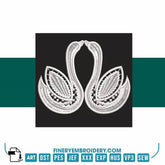 Swan Serenity 13: Exquisite White Embroidery Design - FineryEmbroidery