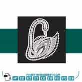 Swan Serenity 16: Exquisite White Embroidery Design - FineryEmbroidery