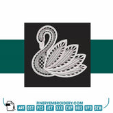 Swan Serenity 22: Exquisite White Embroidery Design - FineryEmbroidery