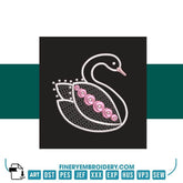 Swan Serenity 4: Exquisite White Embroidery Design - FineryEmbroidery