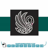 Swan Serenity 7: Exquisite White Embroidery Design - FineryEmbroidery