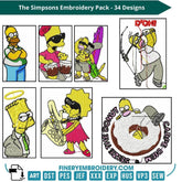 The Ultimate Simpsons Embroidery Design Pack – Bring Springfield to Life! - FineryEmbroidery