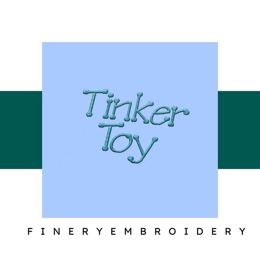 Tinker Toy Embroidery alphabet Font Set