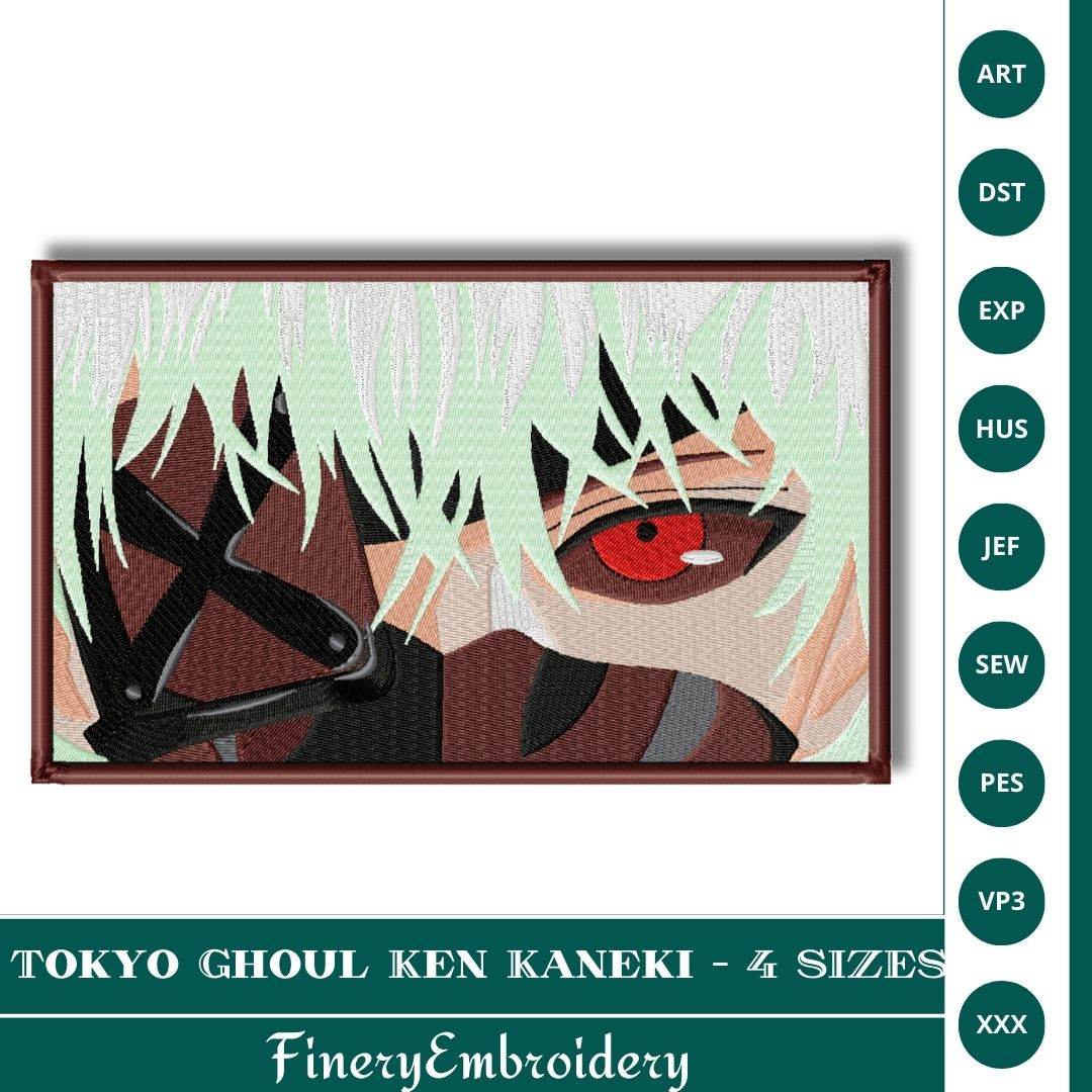 Tokyo Ghoul Ken Kaneki Embroidery Design - FineryEmbroidery
