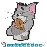 Tom & Jerry Hug Embroidery Design – Perfect for Fans! - FineryEmbroidery