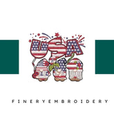 USA-America-Gnome - Embroidery Design - FineryEmbroidery