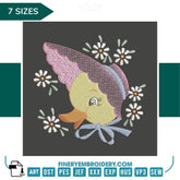 Vintage Duckling with Bonnet Embroidery Design – FineryEmbroidery - FineryEmbroidery