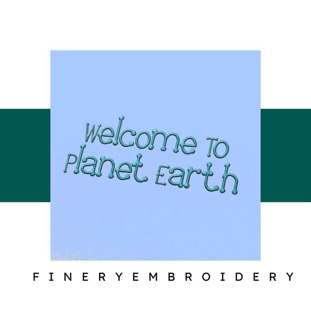 Welcome to Planet Earth Embroidery alphabet Font Set