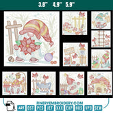 Whimsical Christmas Gnome Embroidery Collection – Festive Designs in 3 Sizes - FineryEmbroidery