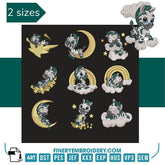 Whimsical Zebra Embroidery Pack: 10 Fun Scenes - Embroidery Designs - FineryEmbroidery