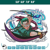 Zoro - Dragon Slash Embroidery Design | One Piece - FineryEmbroidery