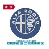 Blue Alpha Romeo Embroidery Design