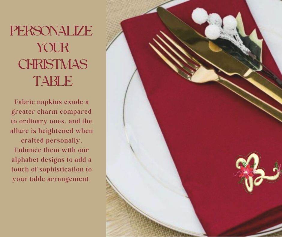 Personalized custom napkins, perfect for your Christmas lunch and dinner