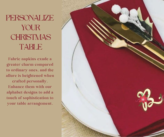 Personalized custom napkins, perfect for your Christmas lunch and dinner FineryEmbroidery