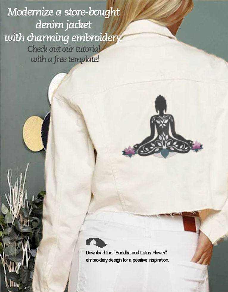 Modernize a store-bought denim jacket with charming embroidery. Check out our tutorial