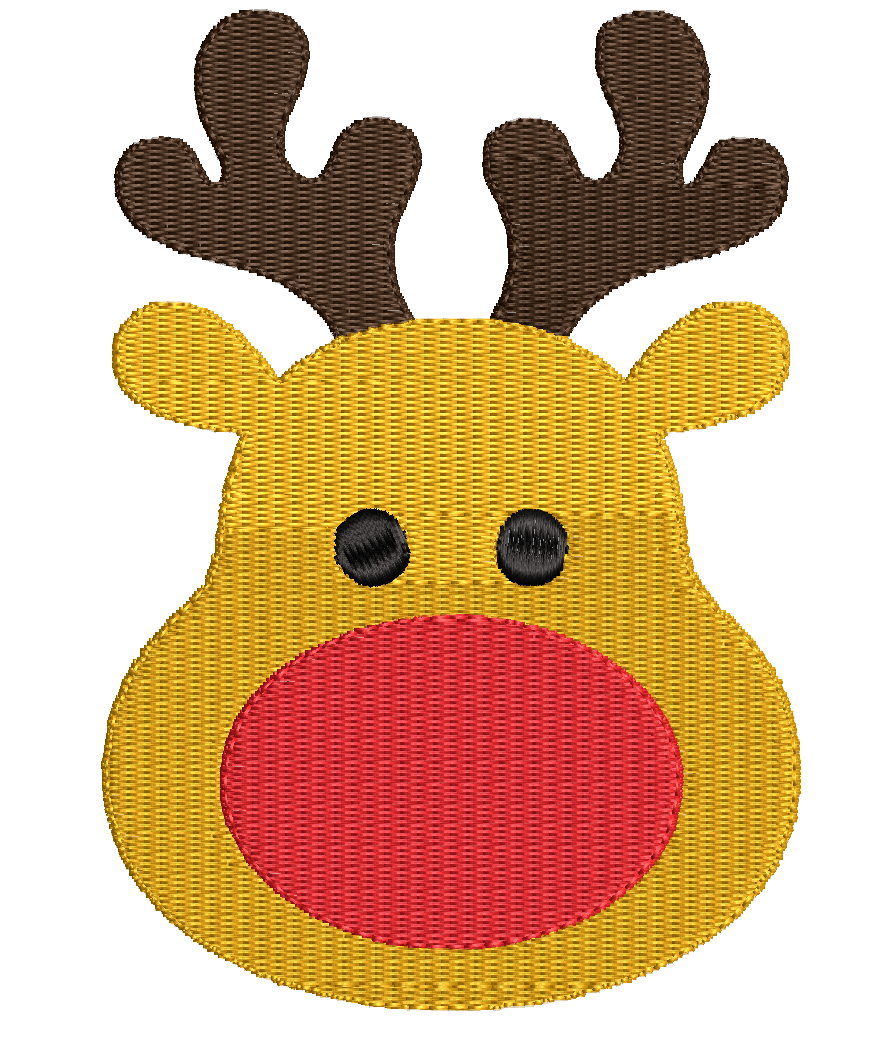 Christmas Reindeer Face: Embroidery Design