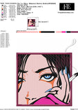 Smoke Girl Embroidery Design – Edgy & Stylish Artwork