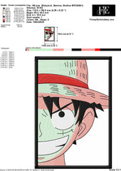 Luffy Half Green Embroidery Design – 5 Sizes - FineryEmbroidery