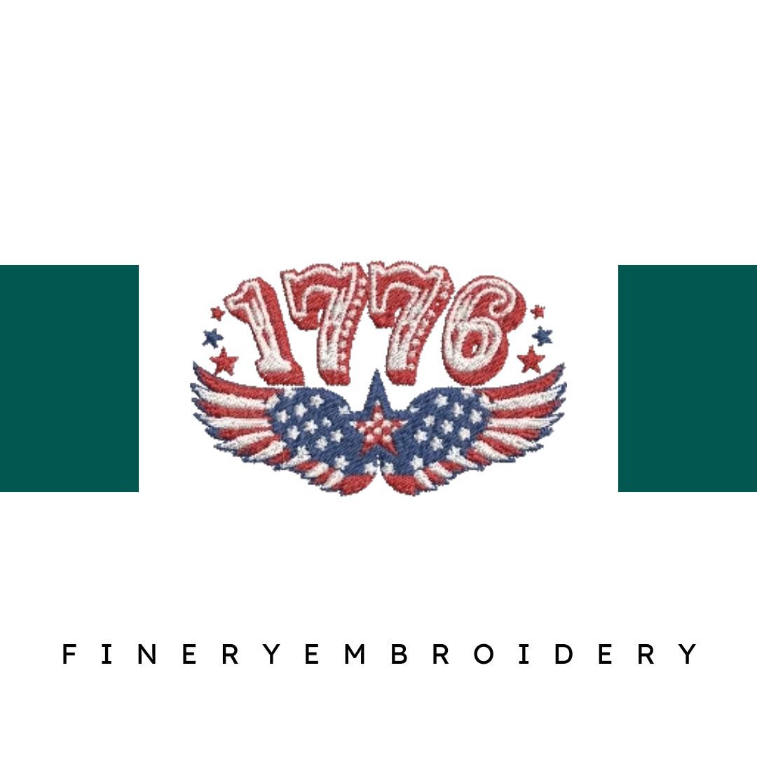 1776-America-USA-Flag - Embroidery Design - FineryEmbroidery