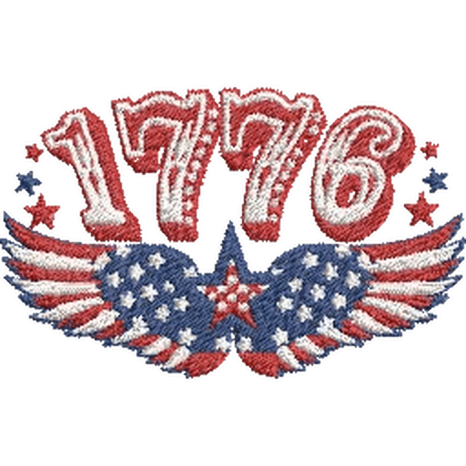 1776-America-USA-Flag - Embroidery Design - FineryEmbroidery