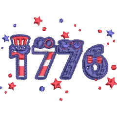 1776-Freedom-Celebrating - Embroidery Design - FineryEmbroidery